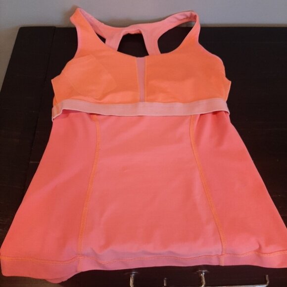 Lululemon Run Pace Tank Top Pink Orange Yoga Racerback Athletic Mesh Size 4 - Picture 13 of 16